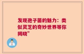 发现孢子菌的魅力：类似灵芝的奇妙世界等你揭晓”