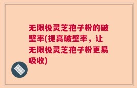 无限极灵芝孢子粉的破壁率(提高破壁率，让无限极灵芝孢子粉更易吸收)