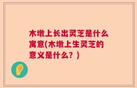 木墩上长出灵芝是什么寓意(木墩上生灵芝的意义是什么？)