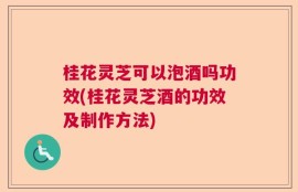 桂花灵芝可以泡酒吗功效(桂花灵芝酒的功效及制作方法)