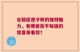 北碚区孢子粉的独特魅力，有哪些你不知道的惊喜等着你？