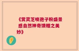 《赏灵芝喷孢子粉盛景 感自然神奇馈赠之美妙》