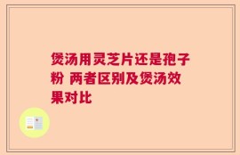 煲汤用灵芝片还是孢子粉 两者区别及煲汤效果对比