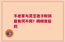不老草与灵芝孢子粉到底有何不同？揭晓背后的