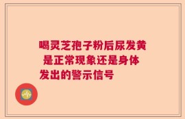 喝灵芝孢子粉后尿发黄 是正常现象还是身体发出的警示信号