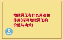 地狱灵芝有什么用途和作用(探寻地狱灵芝的价值与功效)
