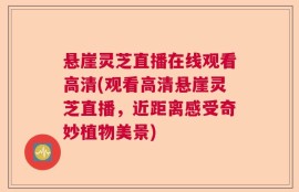 悬崖灵芝直播在线观看高清(观看高清悬崖灵芝直播，近距离感受奇妙植物美景)