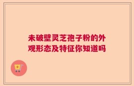 未破壁灵芝孢子粉的外观形态及特征你知道吗