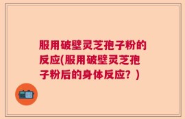 服用破壁灵芝孢子粉的反应(服用破壁灵芝孢子粉后的身体反应？)