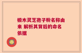 椴木灵芝孢子粉名称由来 解析其背后的命名依据