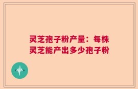 灵芝孢子粉产量：每株灵芝能产出多少孢子粉