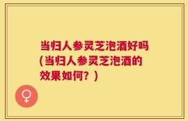 当归人参灵芝泡酒好吗(当归人参灵芝泡酒的效果如何？)