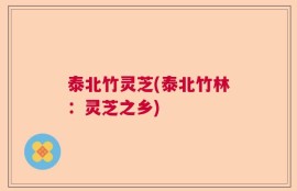 泰北竹灵芝(泰北竹林：灵芝之乡)