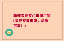 新鲜灵芝专门批发厂家(灵芝专业批发，品质可靠！)