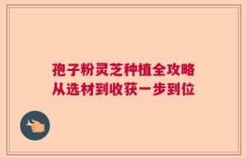 孢子粉灵芝种植全攻略从选材到收获一步到位