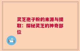 灵芝孢子粉的来源与提取：探秘灵芝的神奇部位