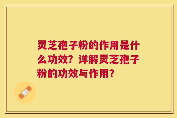 灵芝孢子粉的作用是什么功效？详解灵芝孢子粉的功效与作用？