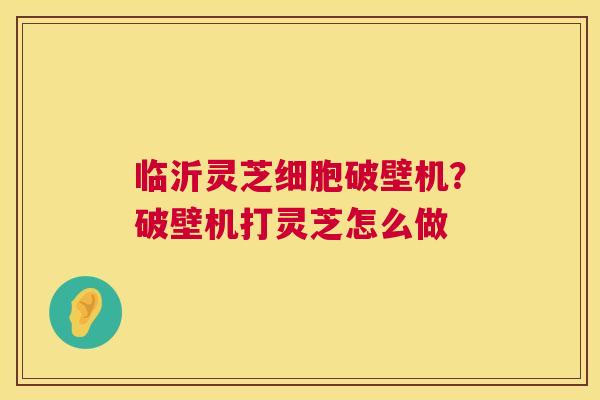 临沂灵芝细胞破壁机？破壁机打灵芝怎么做