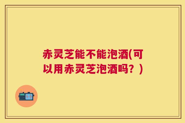 赤灵芝能不能泡酒(可以用赤灵芝泡酒吗？)