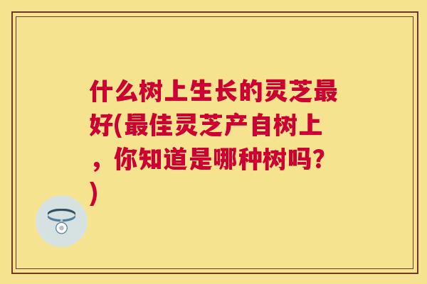 什么树上生长的灵芝好(佳灵芝产自树上，你知道是哪种树吗？)