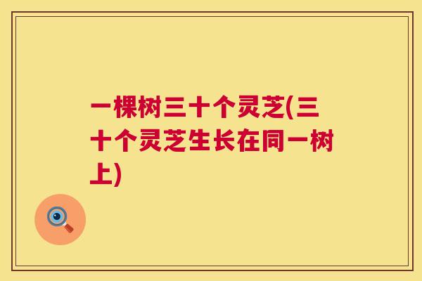 一棵树三十个灵芝(三十个灵芝生长在同一树上)
