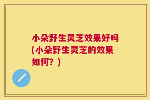 小朵野生灵芝效果好吗(小朵野生灵芝的效果如何？)
