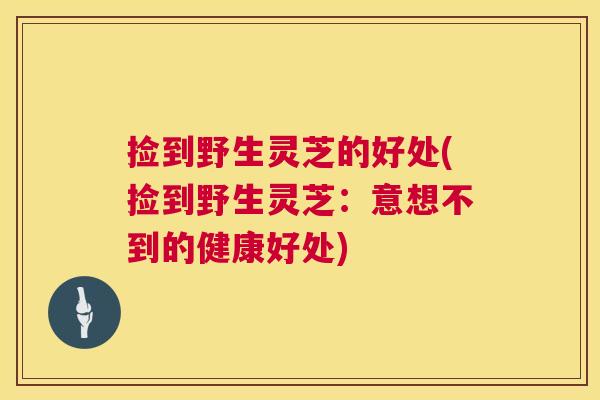 捡到野生灵芝的好处(捡到野生灵芝：意想不到的健康好处)