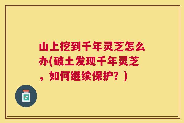 山上挖到千年灵芝怎么办(破土发现千年灵芝，如何继续保护？)