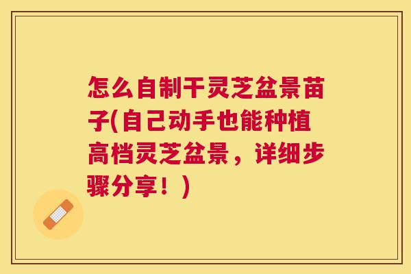怎么自制干灵芝盆景苗子(自己动手也能种植高档灵芝盆景，详细步骤分享！)