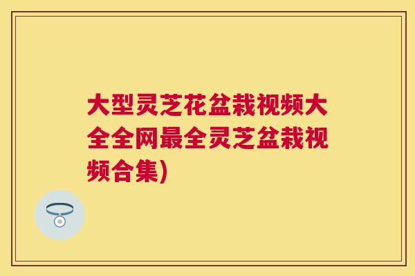 大型灵芝花盆栽视频大全全网全灵芝盆栽视频合集)