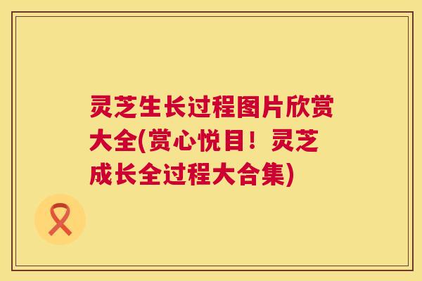 灵芝生长过程图片欣赏大全(赏心悦目！灵芝成长全过程大合集)