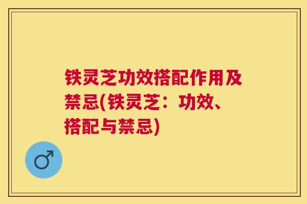 铁灵芝功效搭配作用及禁忌(铁灵芝：功效、搭配与禁忌)