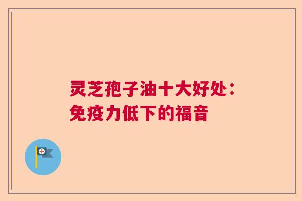 灵芝孢子油十大好处：免疫力低下的福音