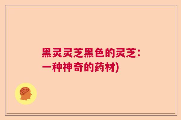 黑灵灵芝黑色的灵芝：一种神奇的药材)