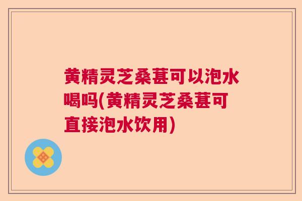 黄精灵芝桑葚可以泡水喝吗(黄精灵芝桑葚可直接泡水饮用)