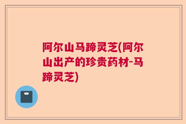 阿尔山马蹄灵芝(阿尔山出产的珍贵药材-马蹄灵芝)