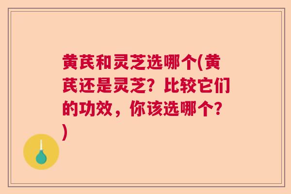 黄芪和灵芝选哪个(黄芪还是灵芝？比较它们的功效，你该选哪个？)