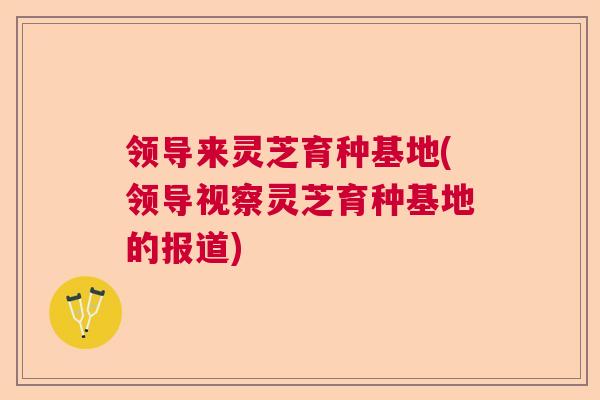 领导来灵芝育种基地(领导视察灵芝育种基地的报道)