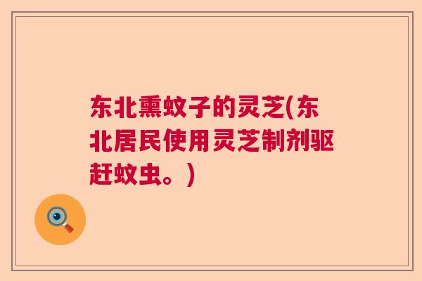 东北熏蚊子的灵芝(东北居民使用灵芝制剂驱赶蚊虫。)