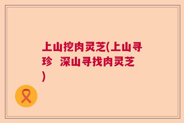 上山挖肉灵芝(上山寻珍  深山寻找肉灵芝)