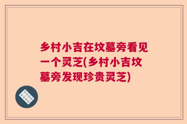 乡村小吉在坟墓旁看见一个灵芝(乡村小吉坟墓旁发现珍贵灵芝)