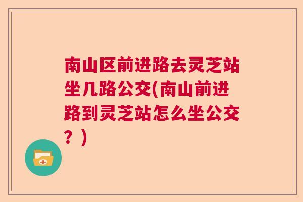 南山区前进路去灵芝站坐几路公交(南山前进路到灵芝站怎么坐公交？)