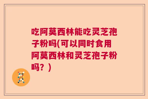 吃阿莫西林能吃灵芝孢子粉吗(可以同时食用阿莫西林和灵芝孢子粉吗？)