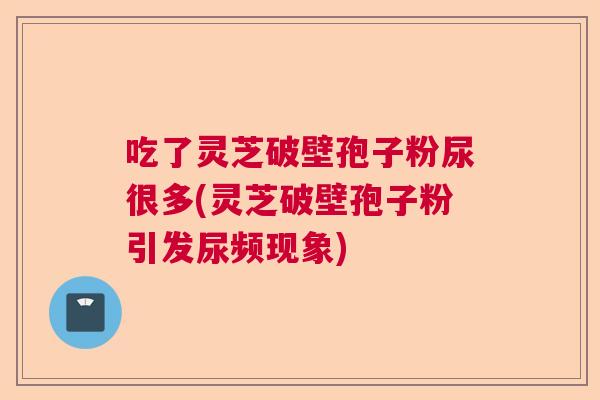 吃了灵芝破壁孢子粉尿很多(灵芝破壁孢子粉引发尿频现象)