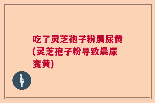 吃了灵芝孢子粉晨尿黄(灵芝孢子粉导致晨尿变黄)
