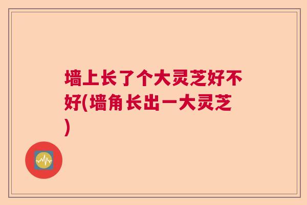 墙上长了个大灵芝好不好(墙角长出一大灵芝)