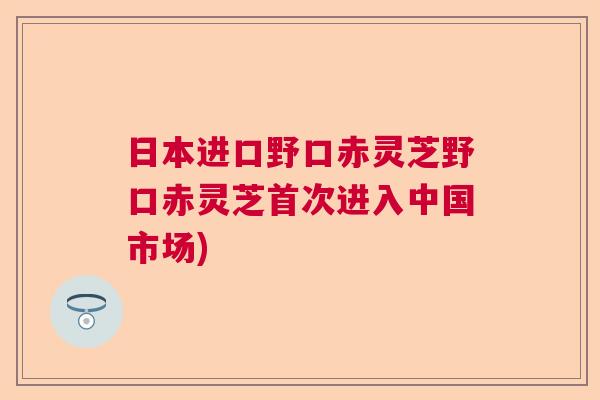 日本进口野口赤灵芝野口赤灵芝首次进入中国市场)