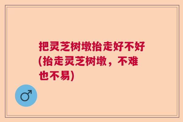 把灵芝树墩抬走好不好(抬走灵芝树墩，不难也不易)