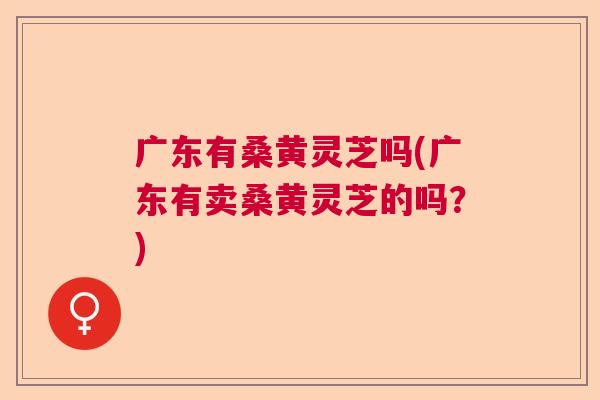 广东有桑黄灵芝吗(广东有卖桑黄灵芝的吗？)
