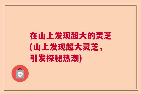 在山上发现超大的灵芝(山上发现超大灵芝，引发探秘热潮)